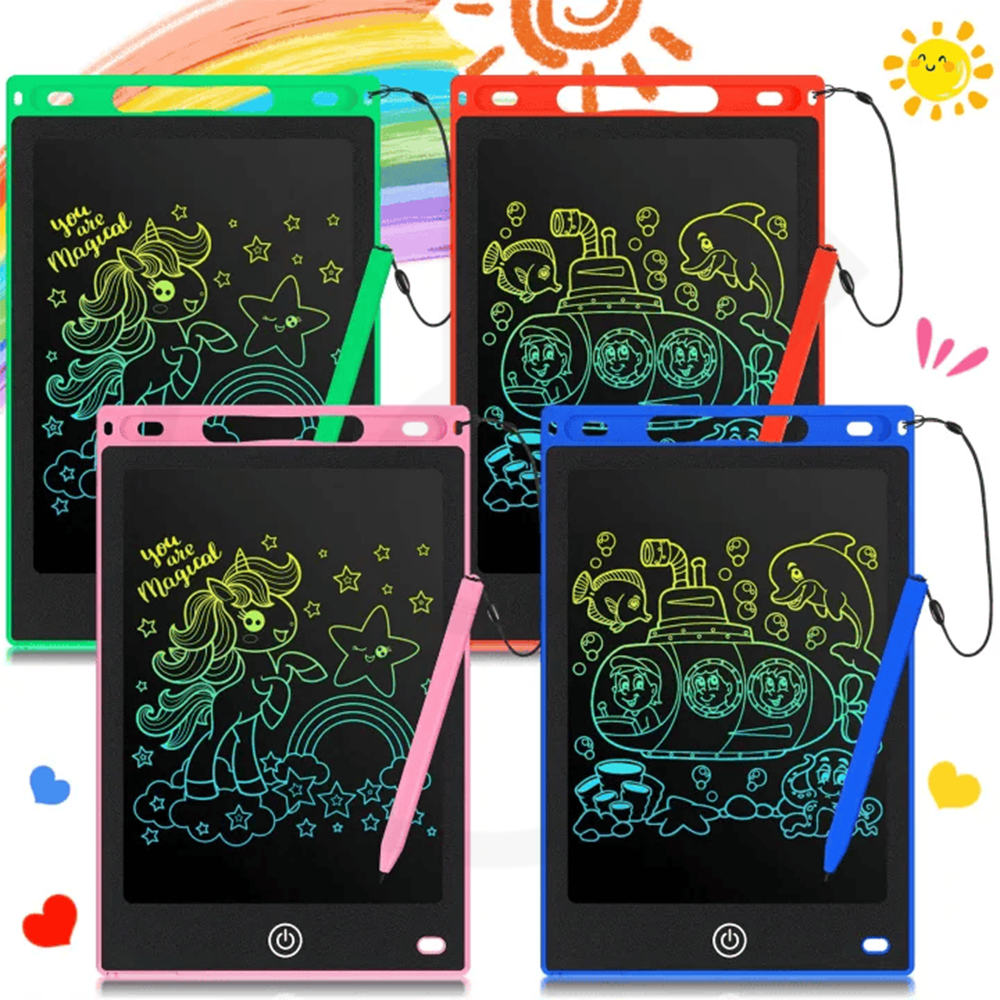 Multi Color Kids Paperless Electric Cell Operate Writing Tablet Multi color 8.5inch HIGH QUALITY