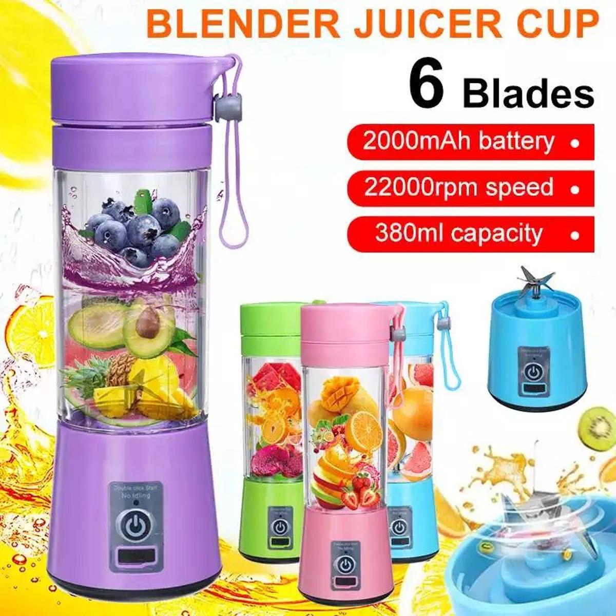 Portable 6-Blade Juicer – USB Rechargeable Blender