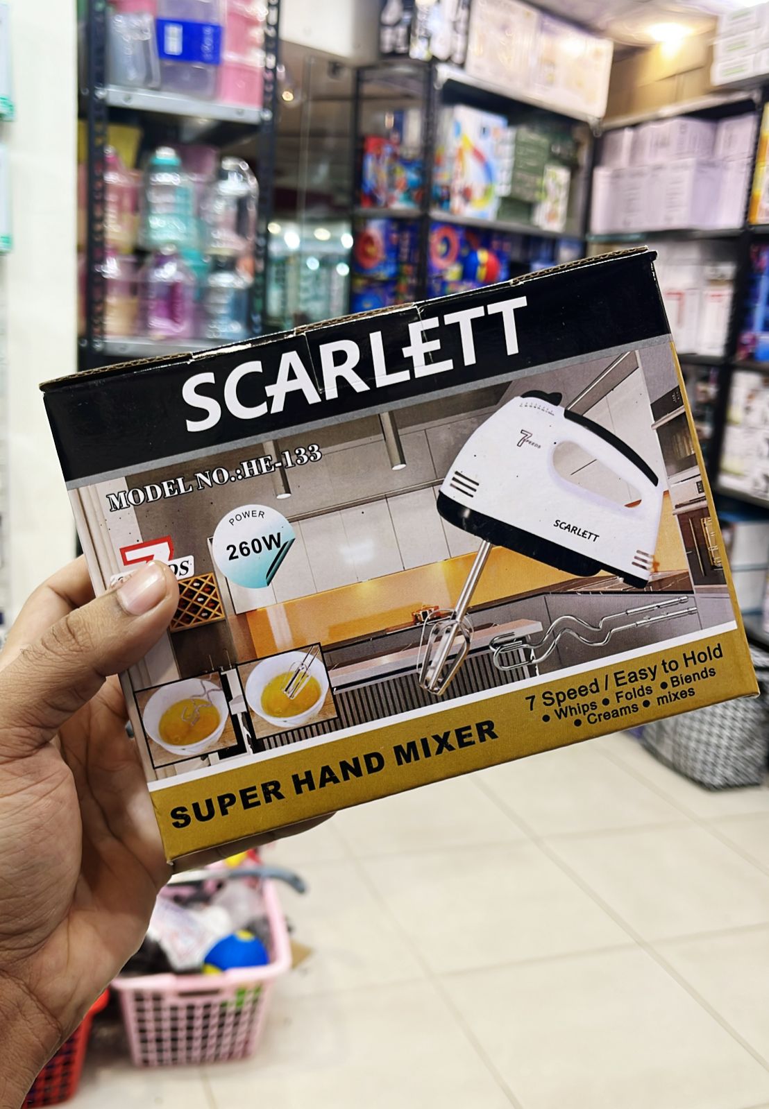 Scarlett Hand Mixer – 7 Speed with Beaters & Dough Hooks