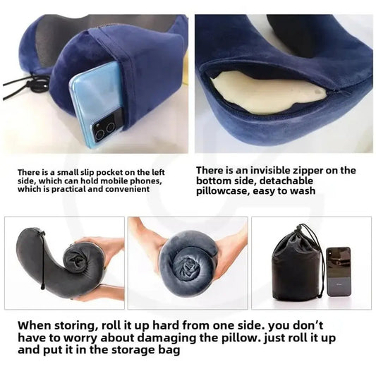 Neck Pillow Travel U-Shaped Print Pillow Comfortable Supportive