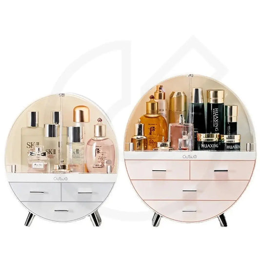 Makeup Organizer Brush Holder Cosmetic Storage Box with Dust Free Cover Portable Waterproof Lid Dust Proof Drawers for Lipstick