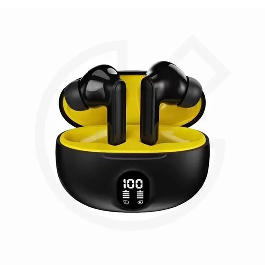 TWS X9 Pro True Wireless Earbuds with LED Display – Black & Yellow