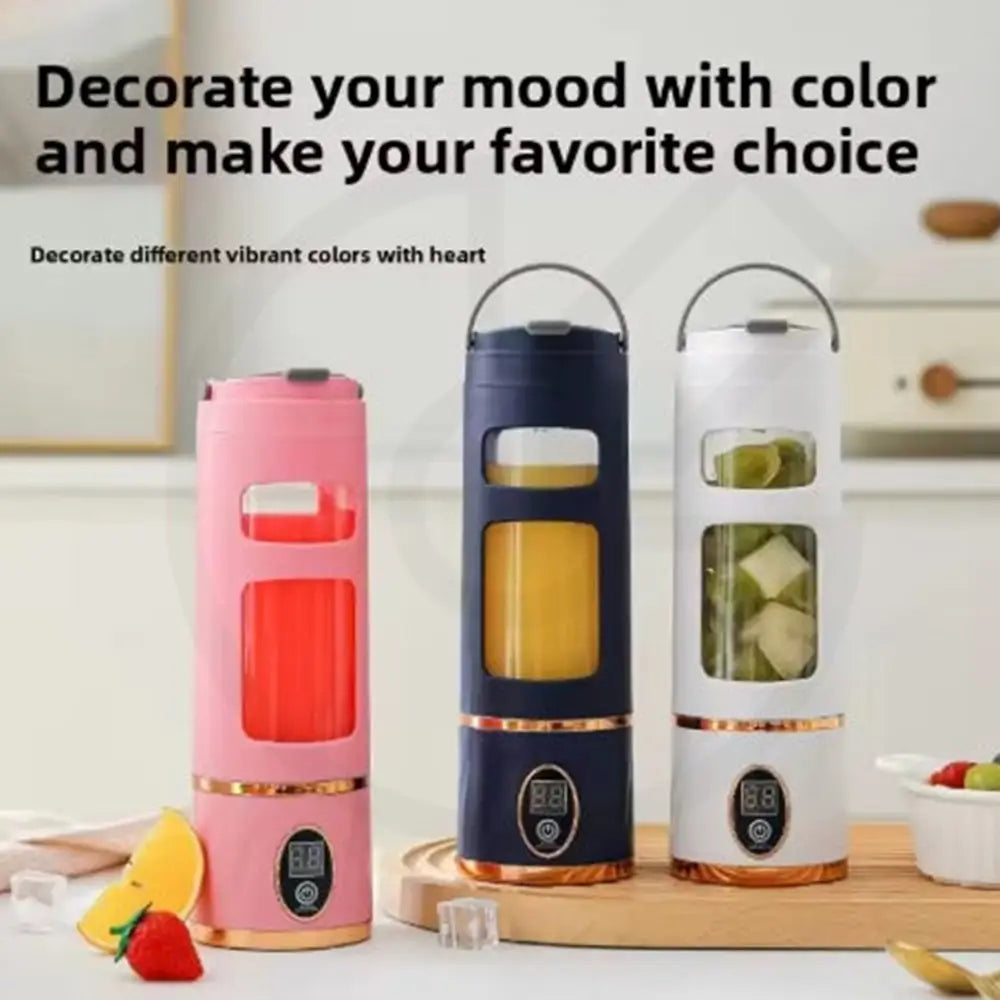 Portable Electric Blender Bottle (LED Display, USB Rechargeable) – Personal Smoothie & Shake Maker
