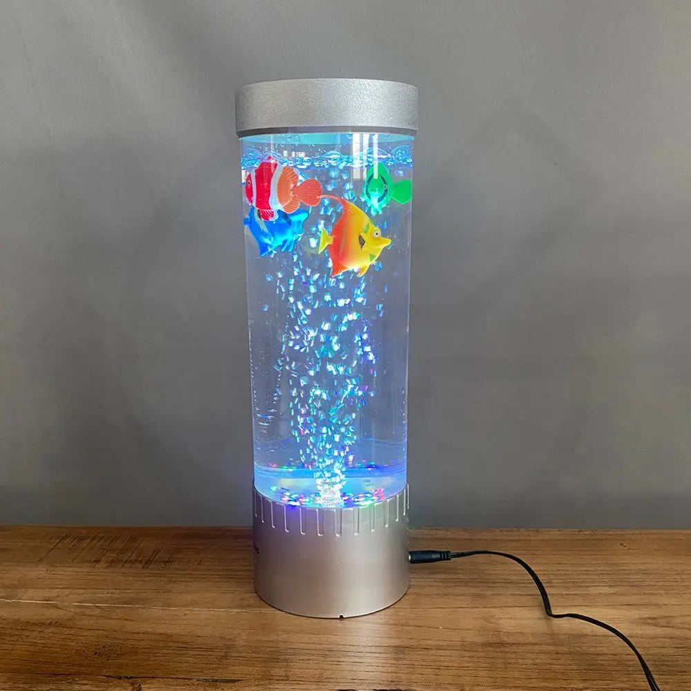 LED Desktop Fish tank Fantasy Fish Lamp Led Bubble Lights Acrylic Toy Fish Decor Water Dancing Tube