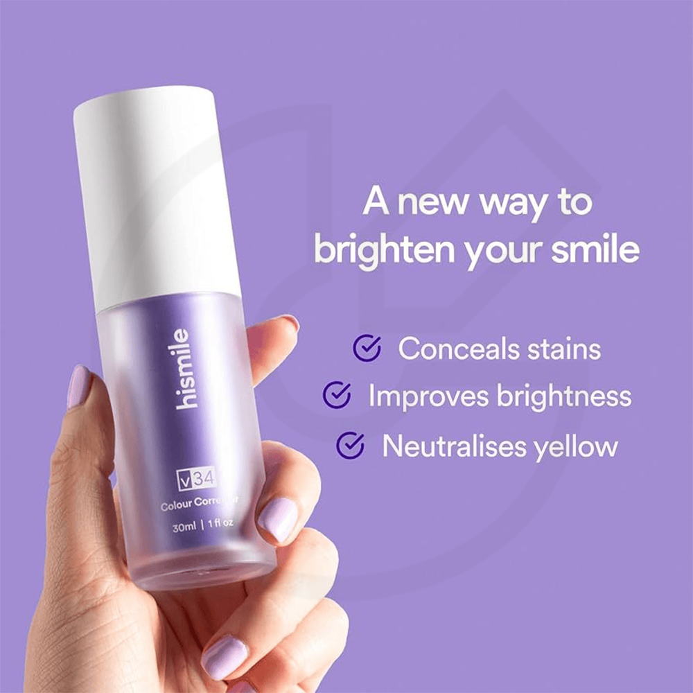 Hismile v34 Colour Corrector Serum Purple Teeth Whitening 