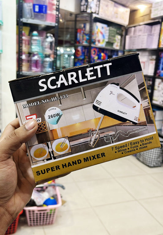 Scarlett Hand Mixer – 7 Speed with Beaters & Dough Hooks