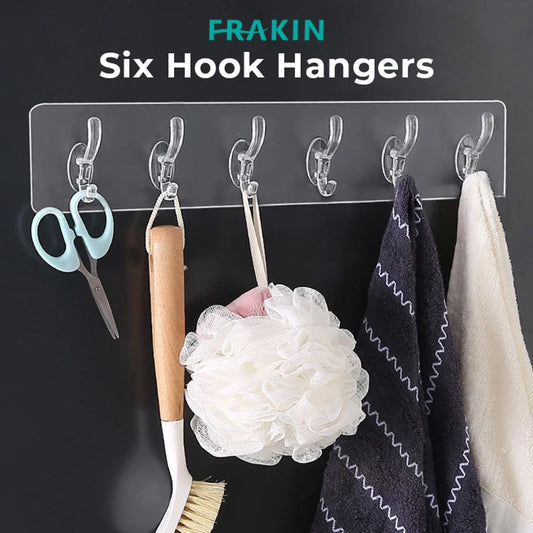 Plastic Adhesive Hook Sticker Patti – 6 Hooks